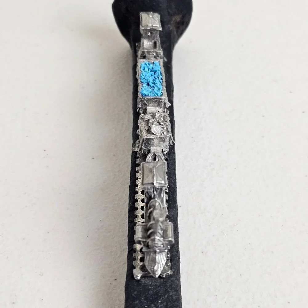 Vintage Railroad Spike Train Sculpture Pewter Mini Train Locomotive Ore Car Deco - Picture 4 of 6